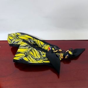 Double Match Bananas printed silk skinny scarf